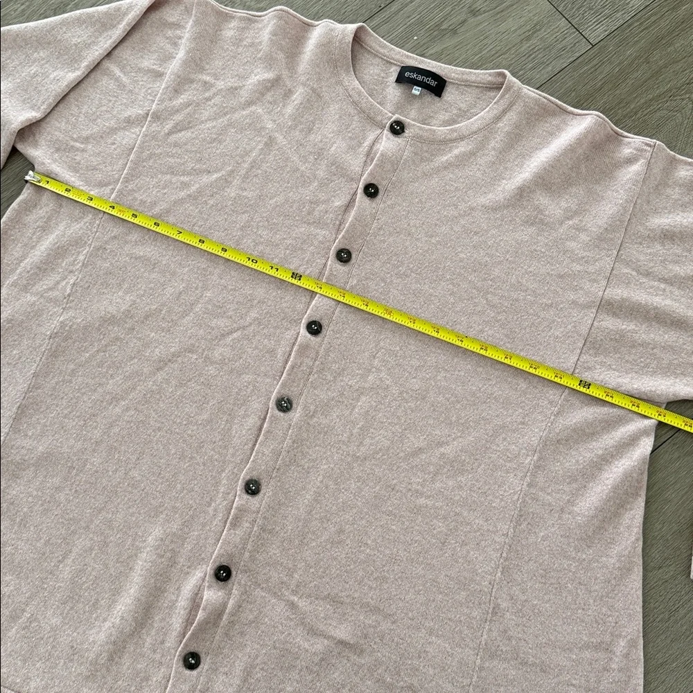 Eskandar women’s Cashmere Side Paneled Button down Cardigan O/S pink NWT